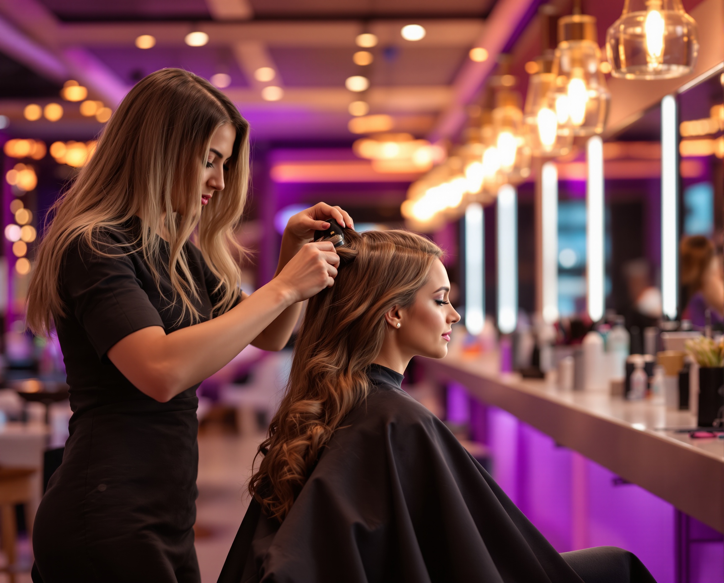 Hair styling session